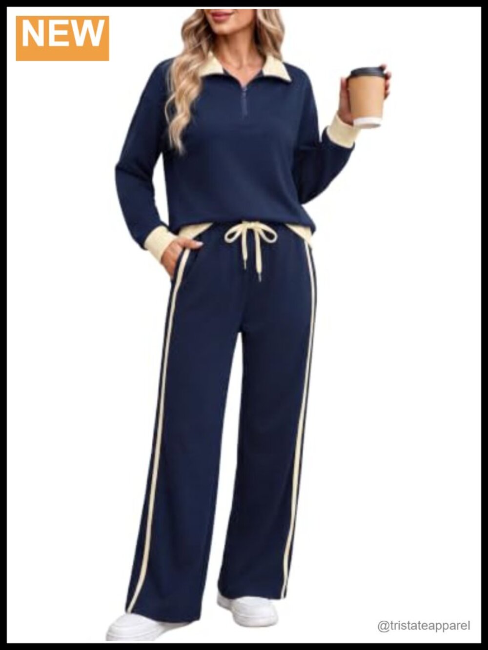 Women's 2 Piece Half Zip Sweatsuit Set with Pockets Lounge